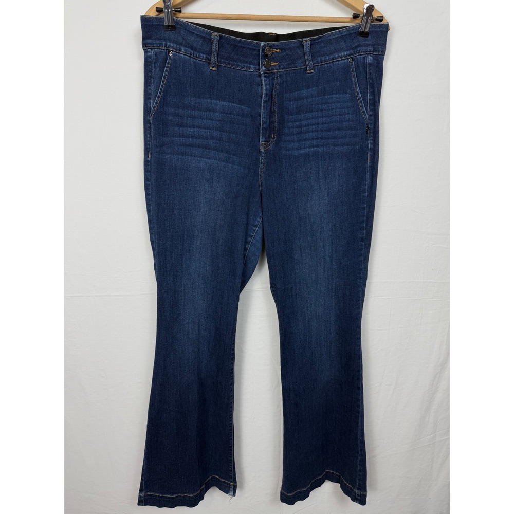 Lane Bryant Women Cotton Lyocell Jeans 18 Blue Tummy Taming Trouser Bootcut